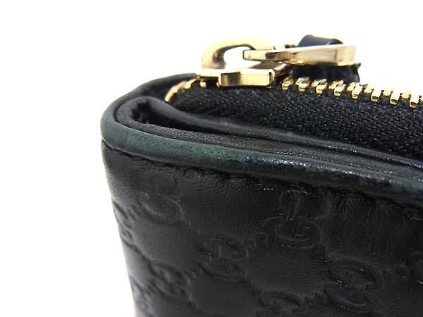 Gucci Wallet Micro Guccissima Zip Around Black Leather Flap Bifold — view 9