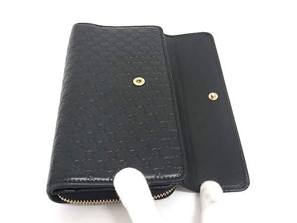 Gucci Wallet Micro Guccissima Zip Around Black Leather Flap Bifold — view 3