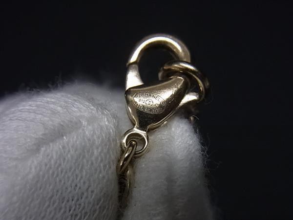 Chanel Necklace CC Logo Gold Metal Faux Pearl Pendant — view 4