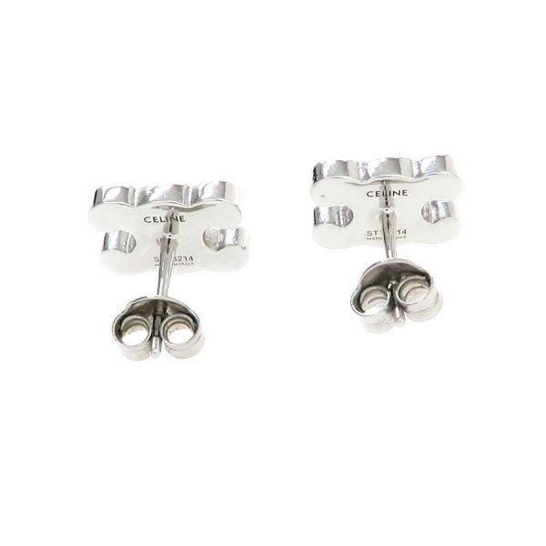 Celine Triomphe Line Stone Stud Earrings — view 6