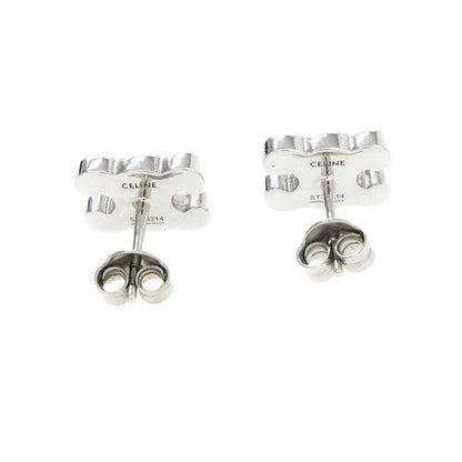 Celine Triomphe Line Stone Stud Earrings — view 6