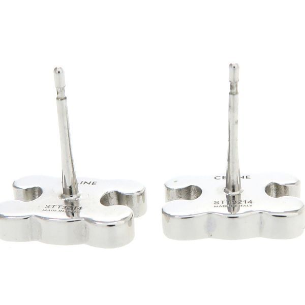 Celine Triomphe Line Stone Stud Earrings — view 7