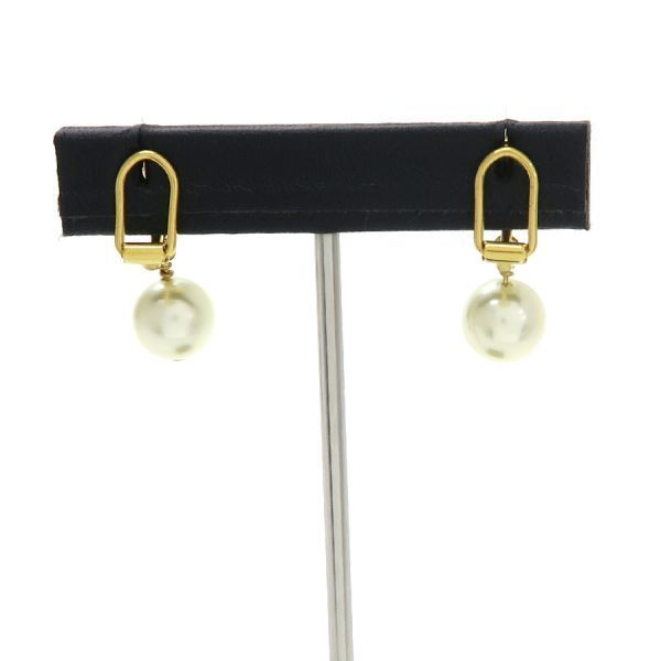 Dior CD Navy Clip Earrings — view 3