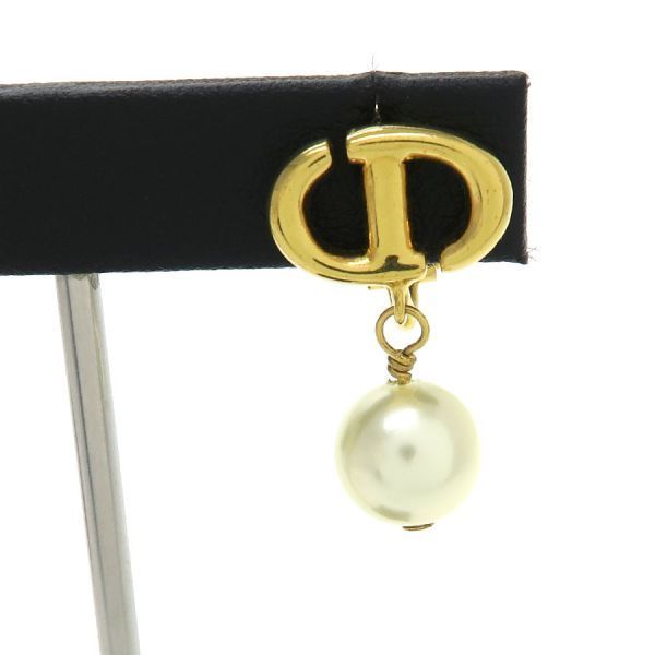 Dior CD Navy Clip Earrings — view 4
