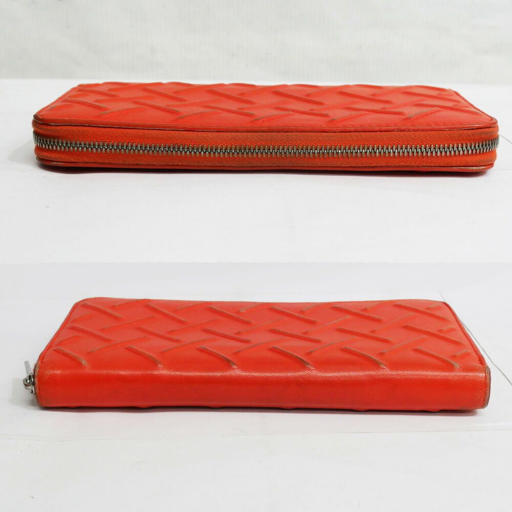 Bottega Veneta Zip Around Wallet Zipper Orange Silver — view 4