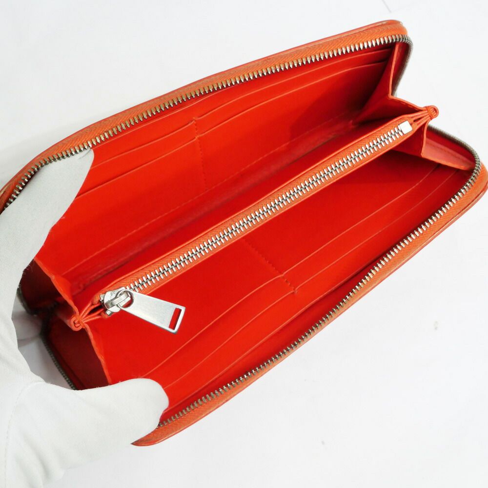 Bottega Veneta Zip Around Wallet Zipper Orange Silver — view 5