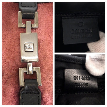 Gucci Jackie Pink Black Silver Velour Leather 001 Shoulder Bag — view 4