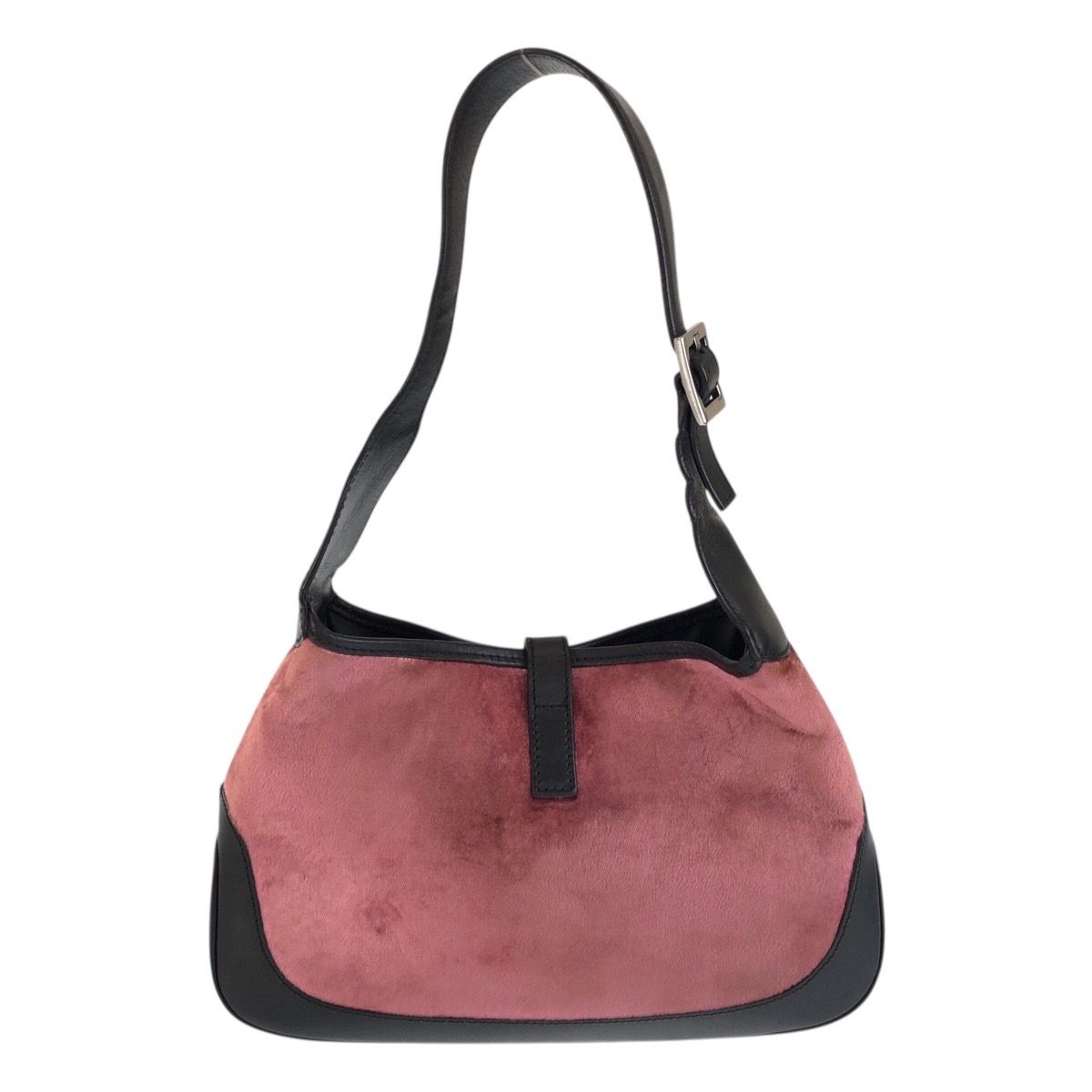 Gucci Jackie Pink Black Silver Velour Leather 001 Shoulder Bag — view 2