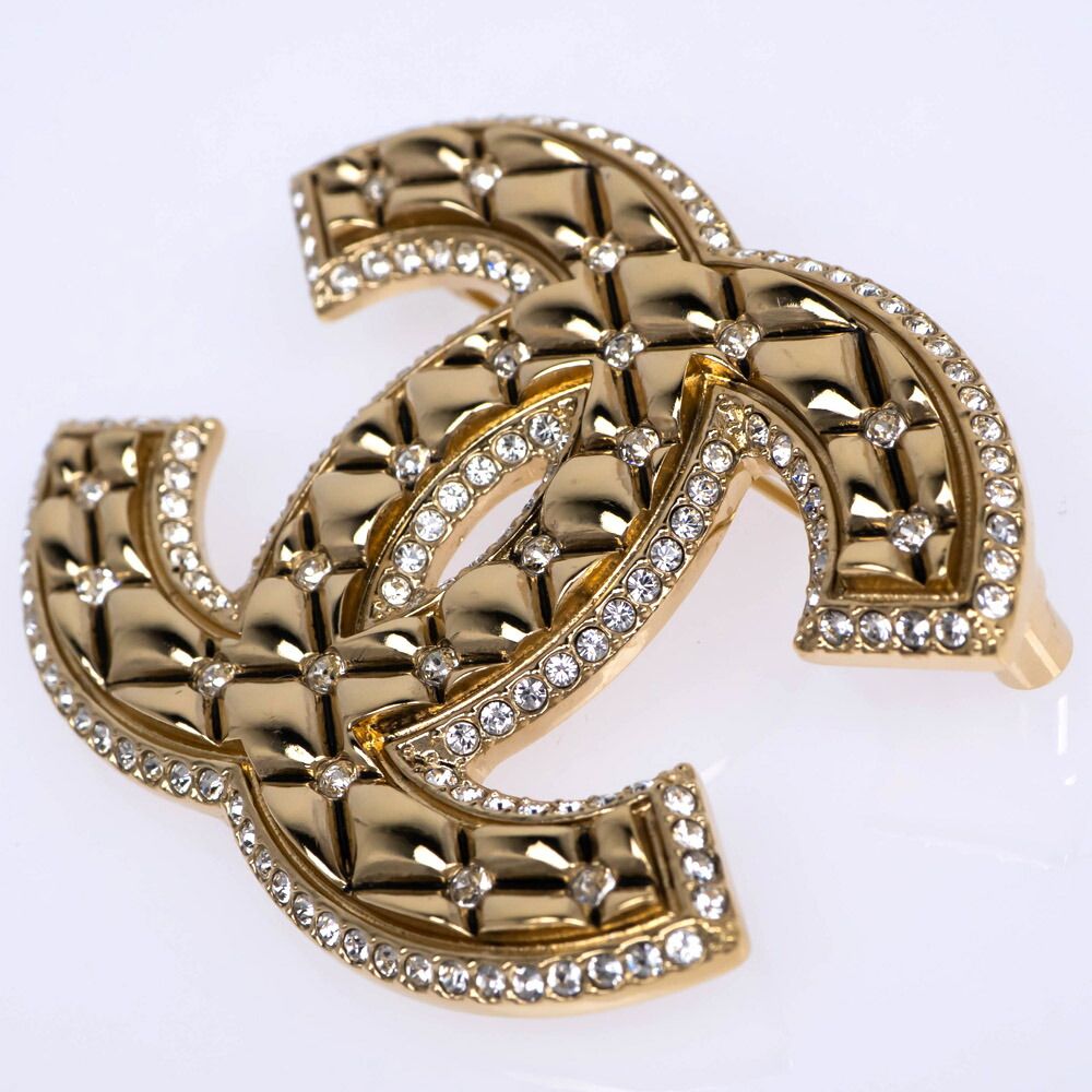 Chanel Cocomotiv Brooch C Cruises Collection Gold Line Stone Coco Quilted — view 3