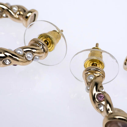 Chanel Earrings B Collection Gold Line Stone Pearl Style Coco — view 7