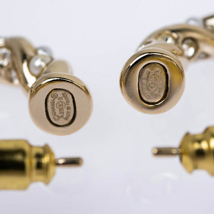 Chanel Earrings B Collection Gold Line Stone Pearl Style Coco — view 8