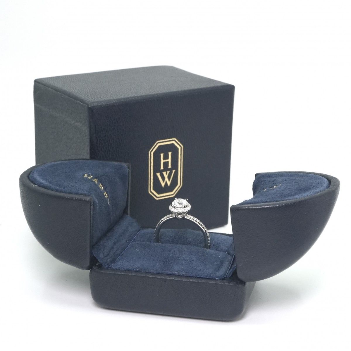Harry Winston Round Cut Micro Pave Ring the One by Engagement Wedding Platinum — view 7