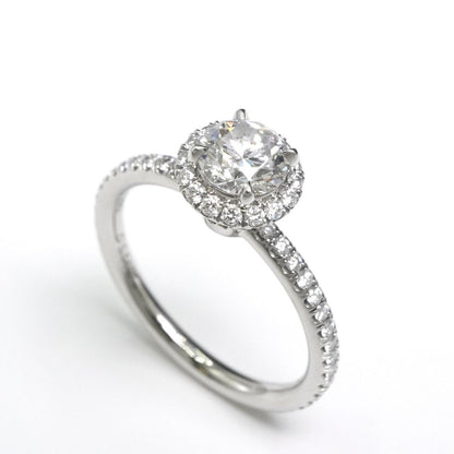 Harry Winston Round Cut Micro Pave Ring the One by Engagement Wedding Platinum — view 2