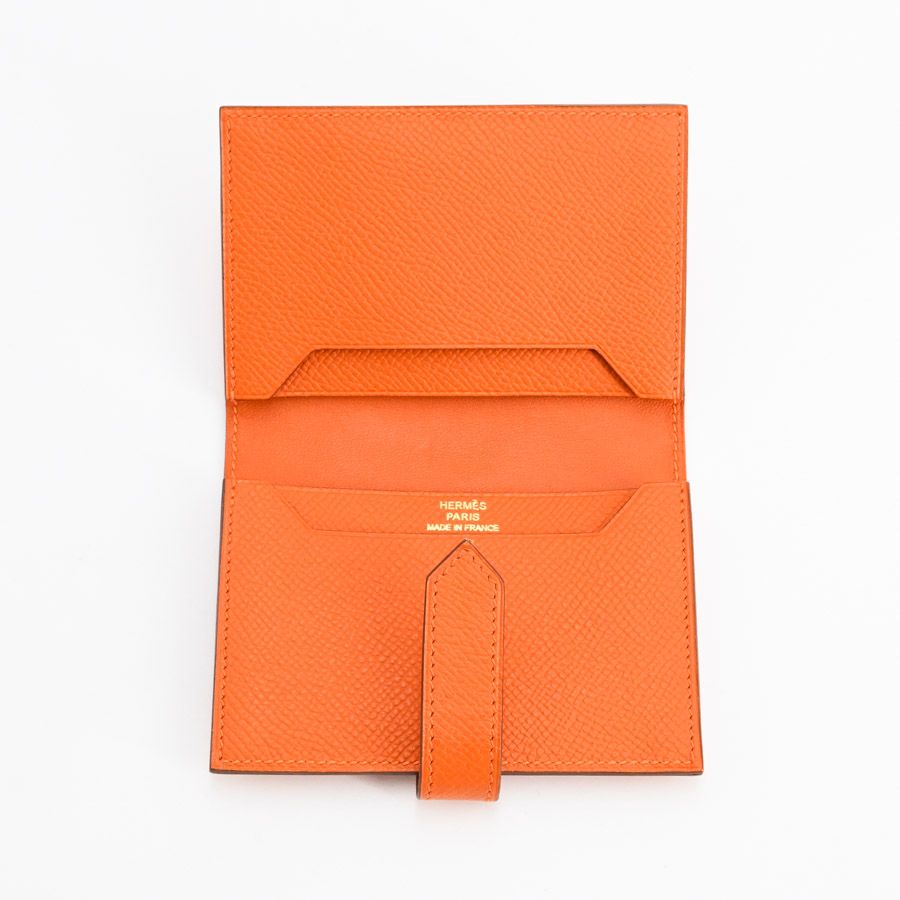 Hermes Card Case Card Holders Orange — view 4