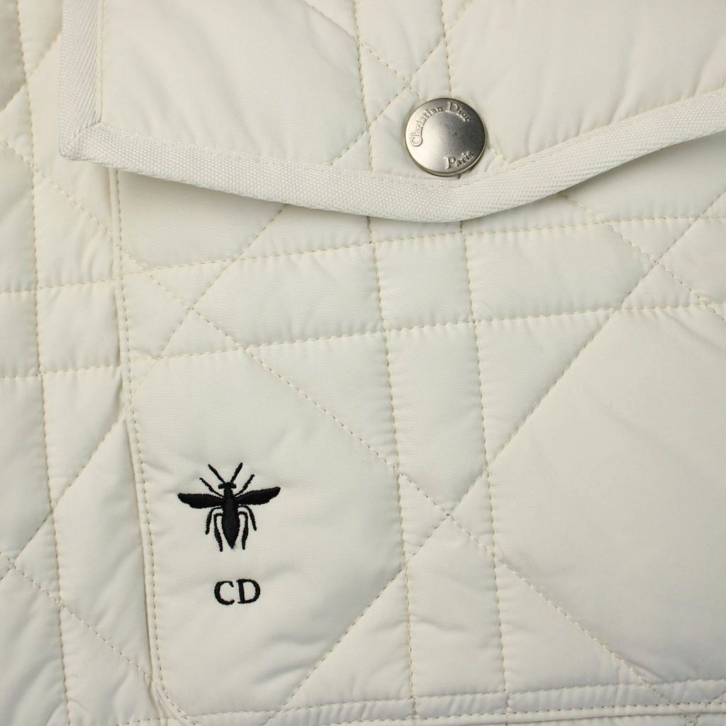 Dior Macrocannage Macro Cannage Vest Quilted Food Bee Embroidery White MW — view 4