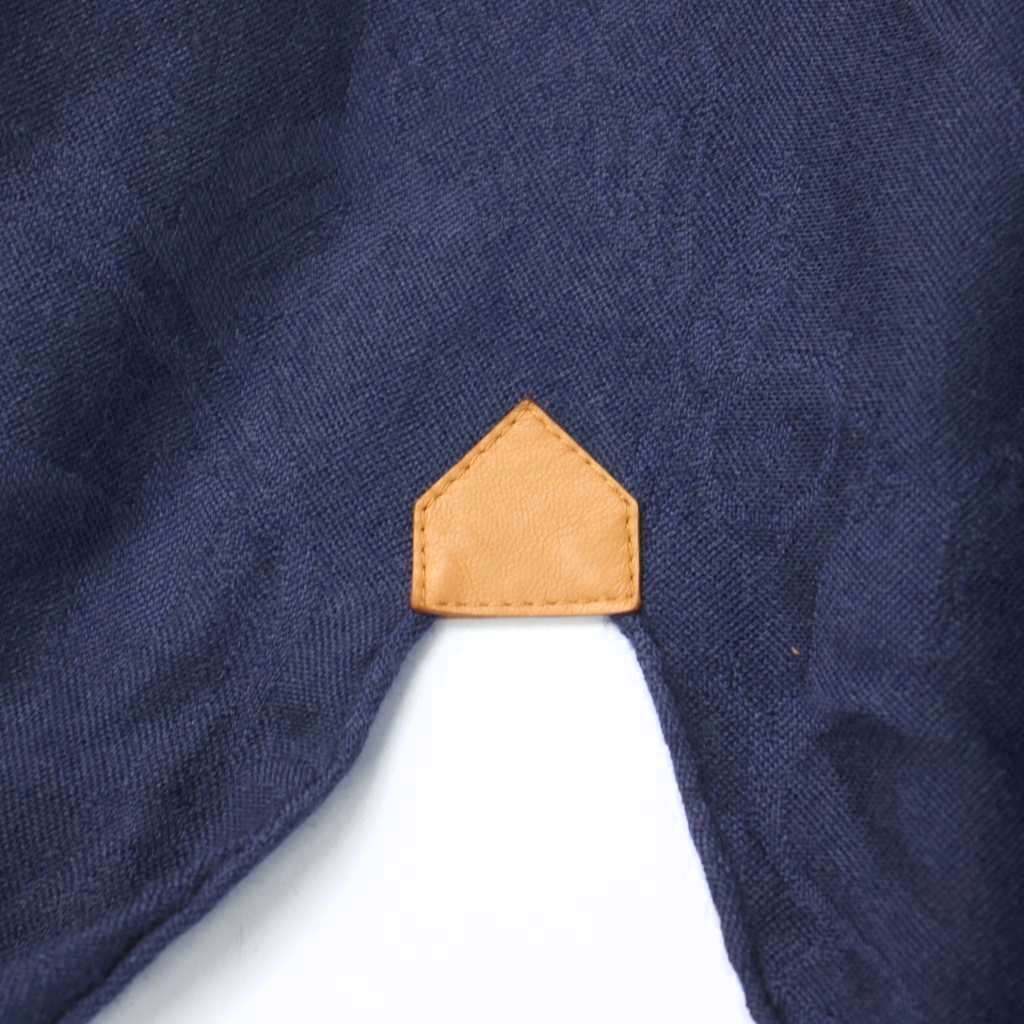 Hermes Poncho Cape Jacquard Cashmere Silk Blend Navy MW — view 4