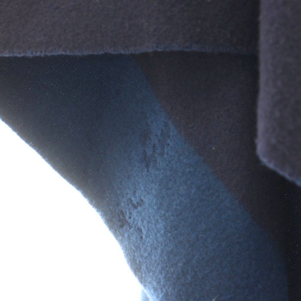 Hermes Poncho Cover Wool Cashmere Blend Tassel Cowhide Navy MW Cape — view 8