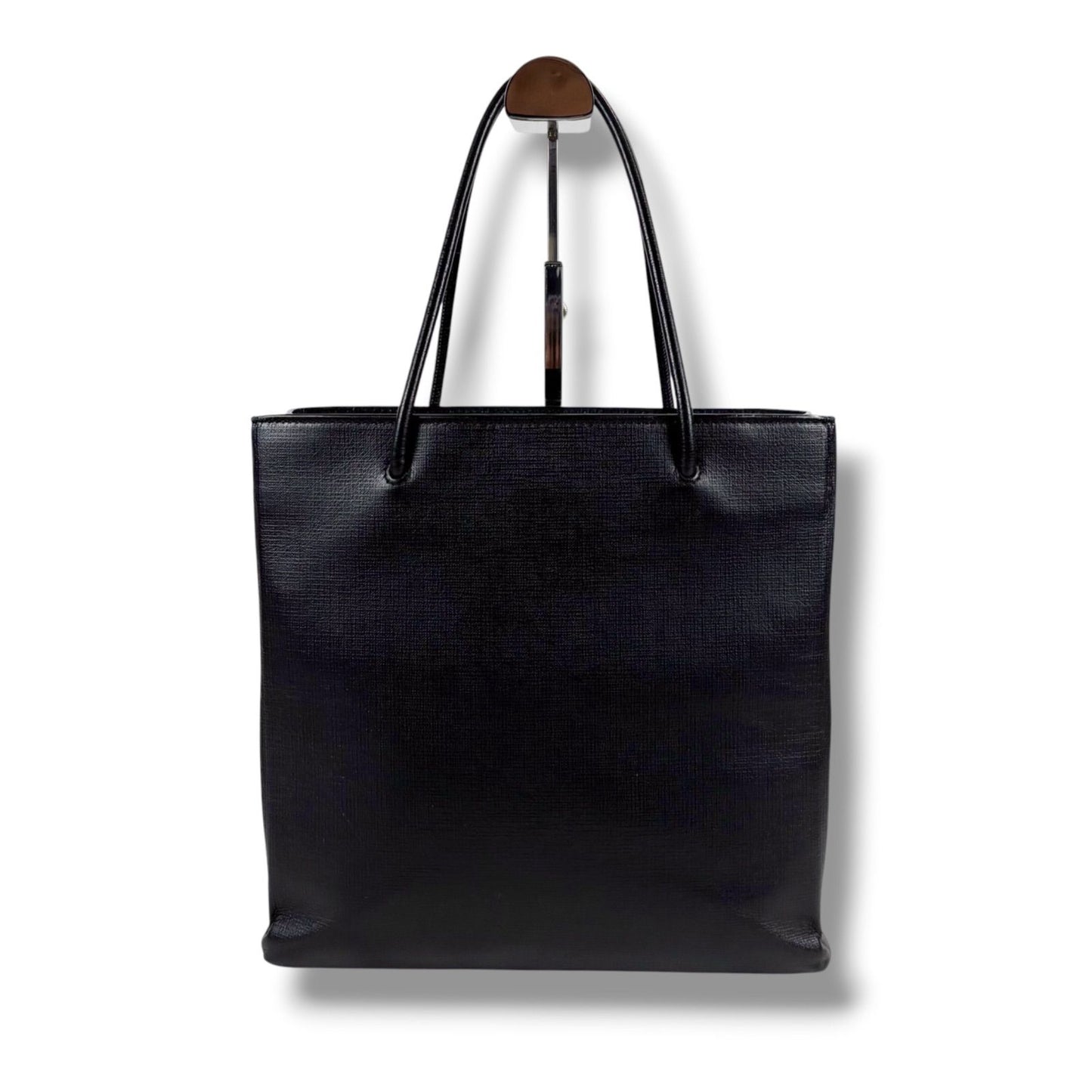 Balenciaga Logo Shopping Tote 2-Way Shoulder Bag Black Leather — view 3