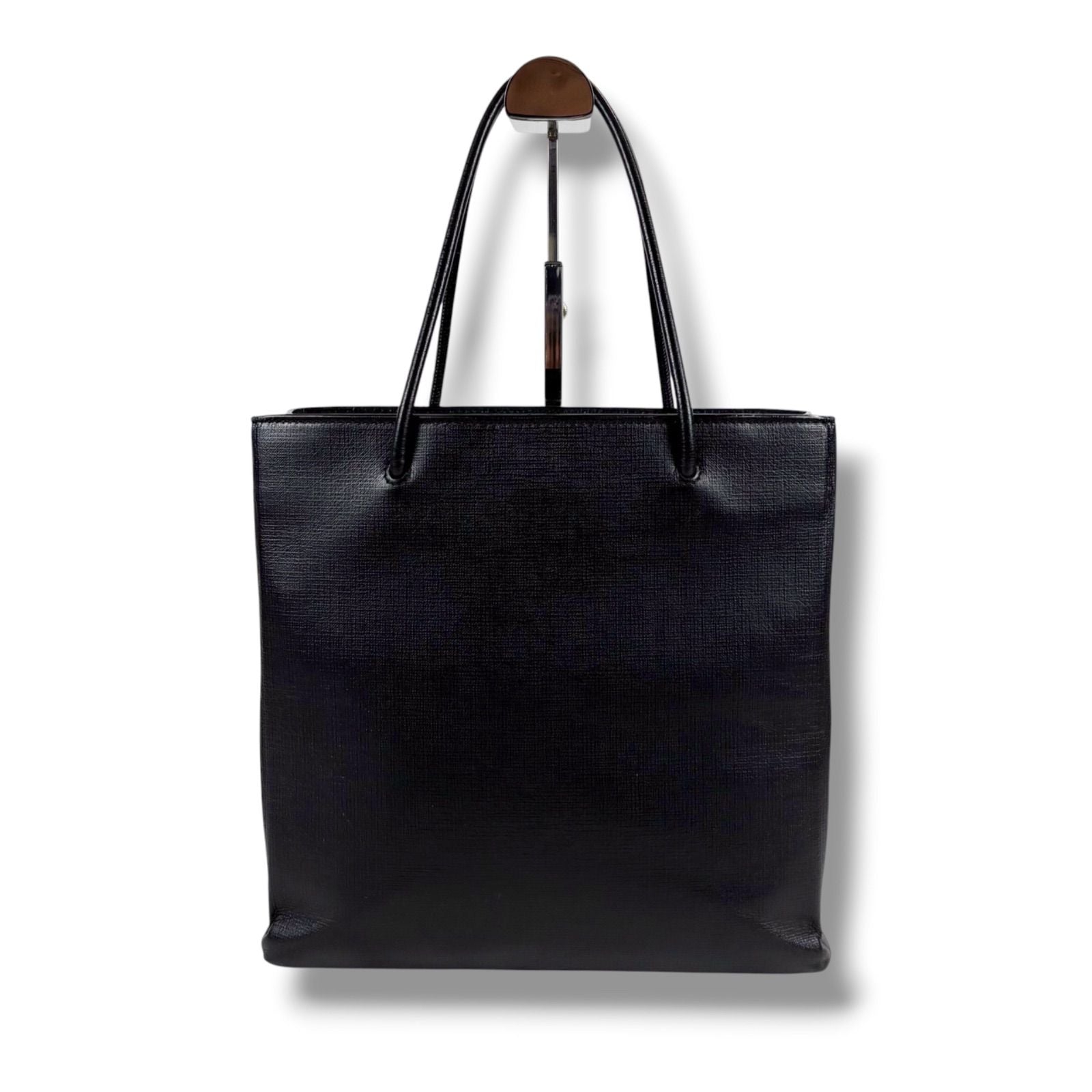 Balenciaga Logo Shopping Tote 2-Way Shoulder Bag Black Leather — view 3