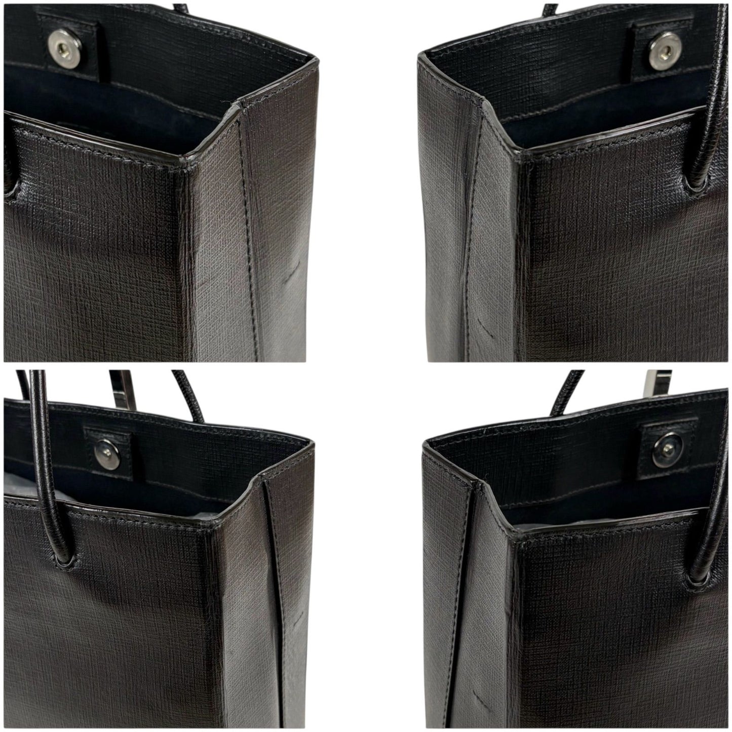 Balenciaga Logo Shopping Tote 2-Way Shoulder Bag Black Leather — view 5