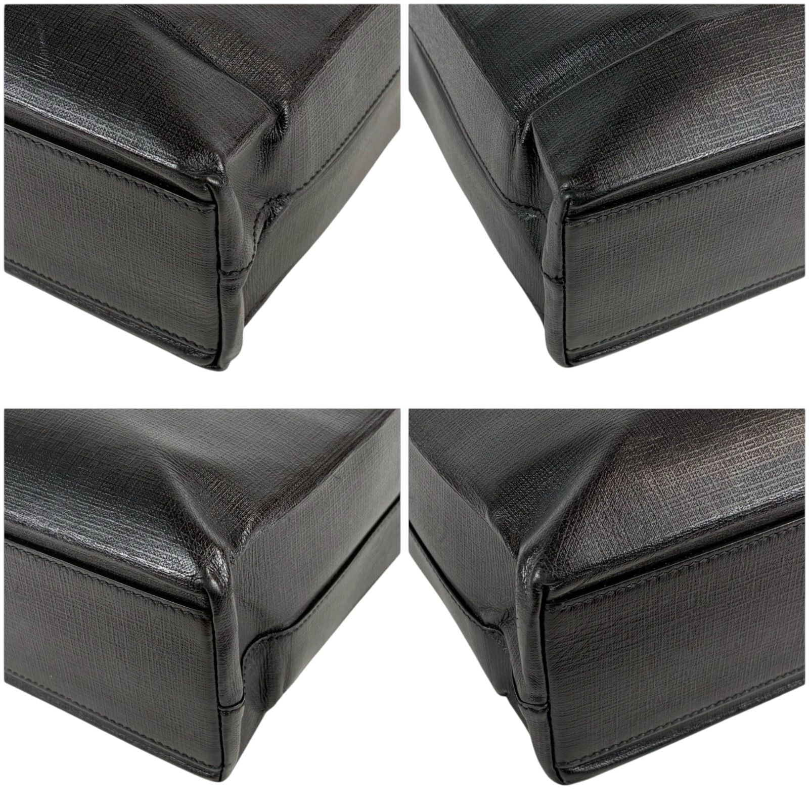 Balenciaga Logo Shopping Tote 2-Way Shoulder Bag Black Leather — view 6