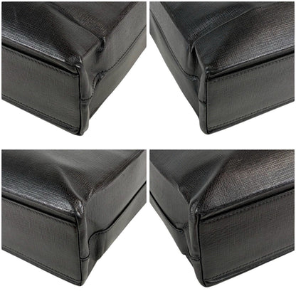 Balenciaga Logo Shopping Tote 2-Way Shoulder Bag Black Leather — view 6