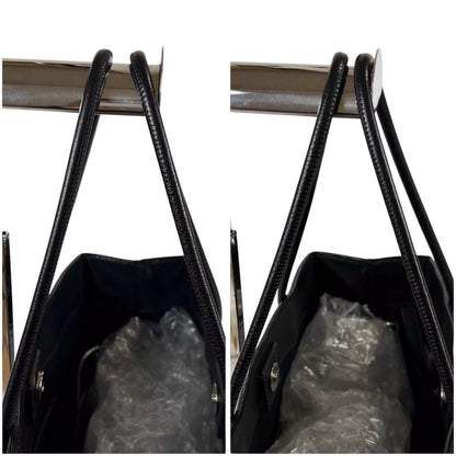Balenciaga Logo Shopping Tote 2-Way Shoulder Bag Black Leather — view 7