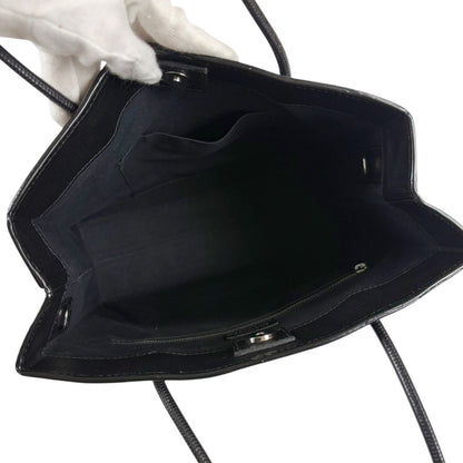 Balenciaga Logo Shopping Tote 2-Way Shoulder Bag Black Leather — view 9