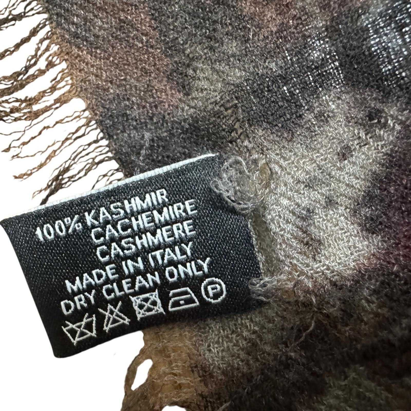 Chanel Logo Shawl Brick Pattern Cashmere Scarf — view 8