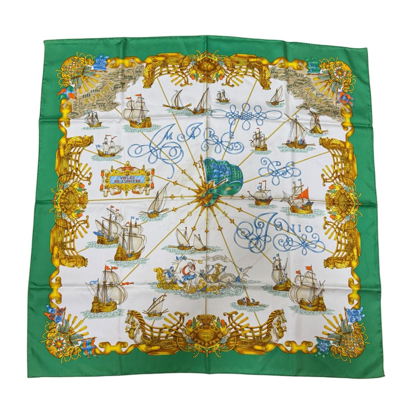 Hermes Carre 90 Voiles de Lumiere Sailing Ship of Light Scarf
