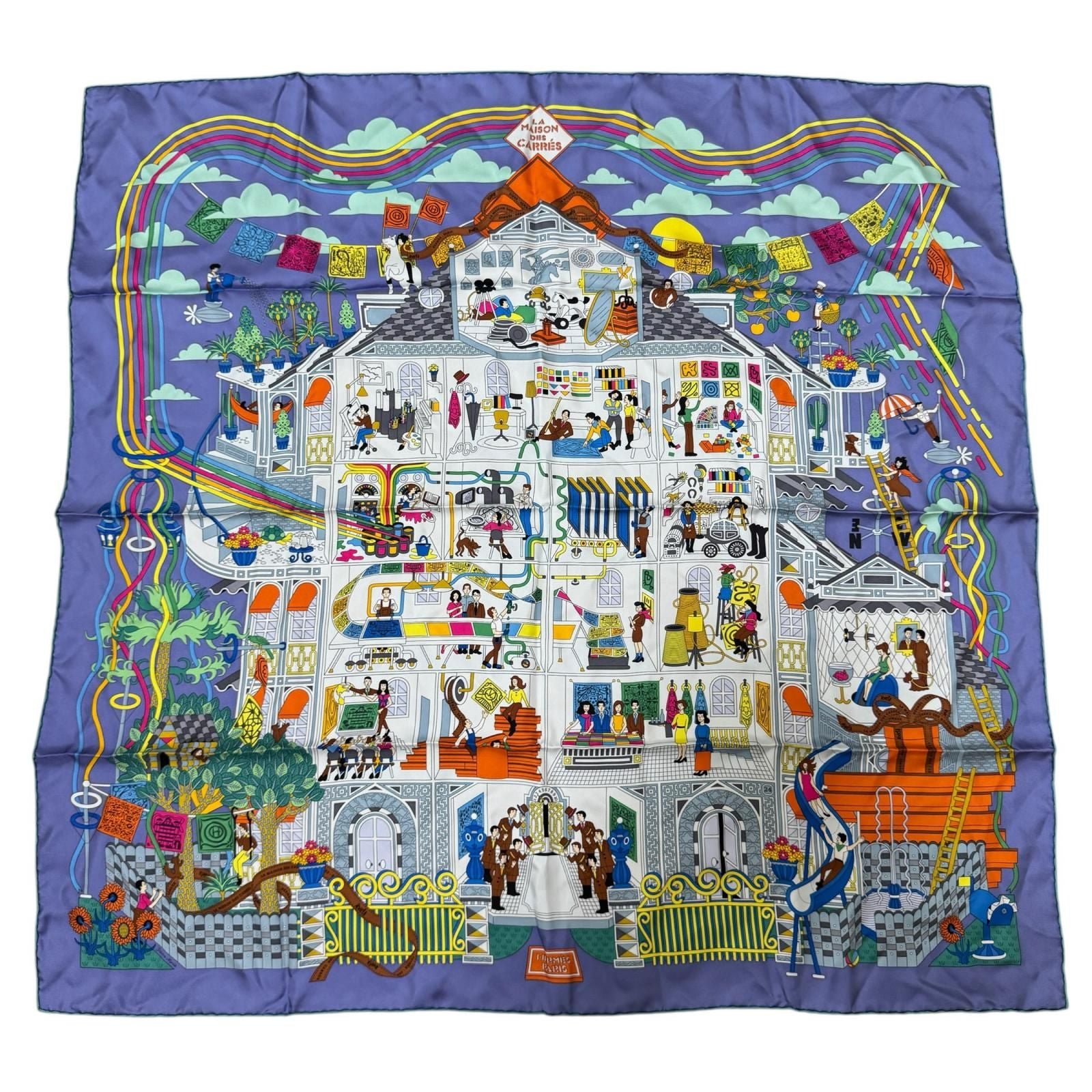 Hermes Carre 90 Maison de Scarf Silk
