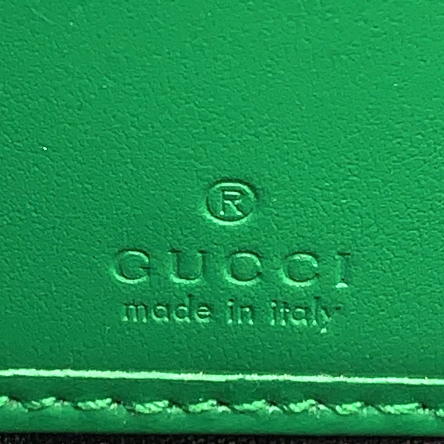 Gucci Double Logo Zip Around Leather Green Wallet Gold — view 4