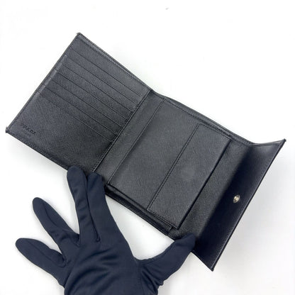 Prada Nylon Black Bifold Wallet Silver — view 3
