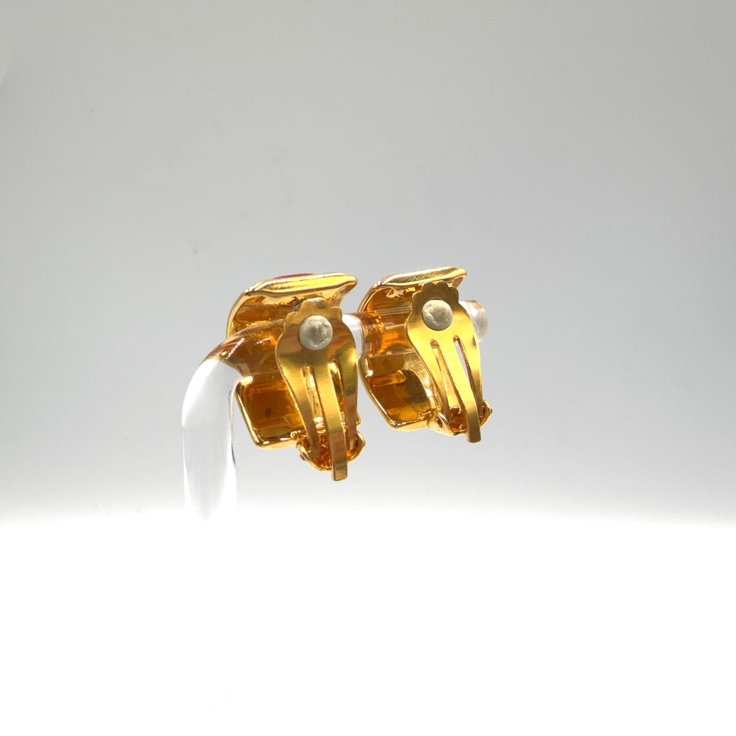 Hermes Enamel Gold Red Earrings — view 3