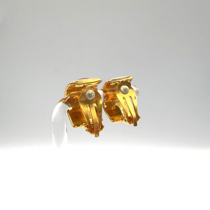 Hermes Enamel Gold Red Earrings — view 3