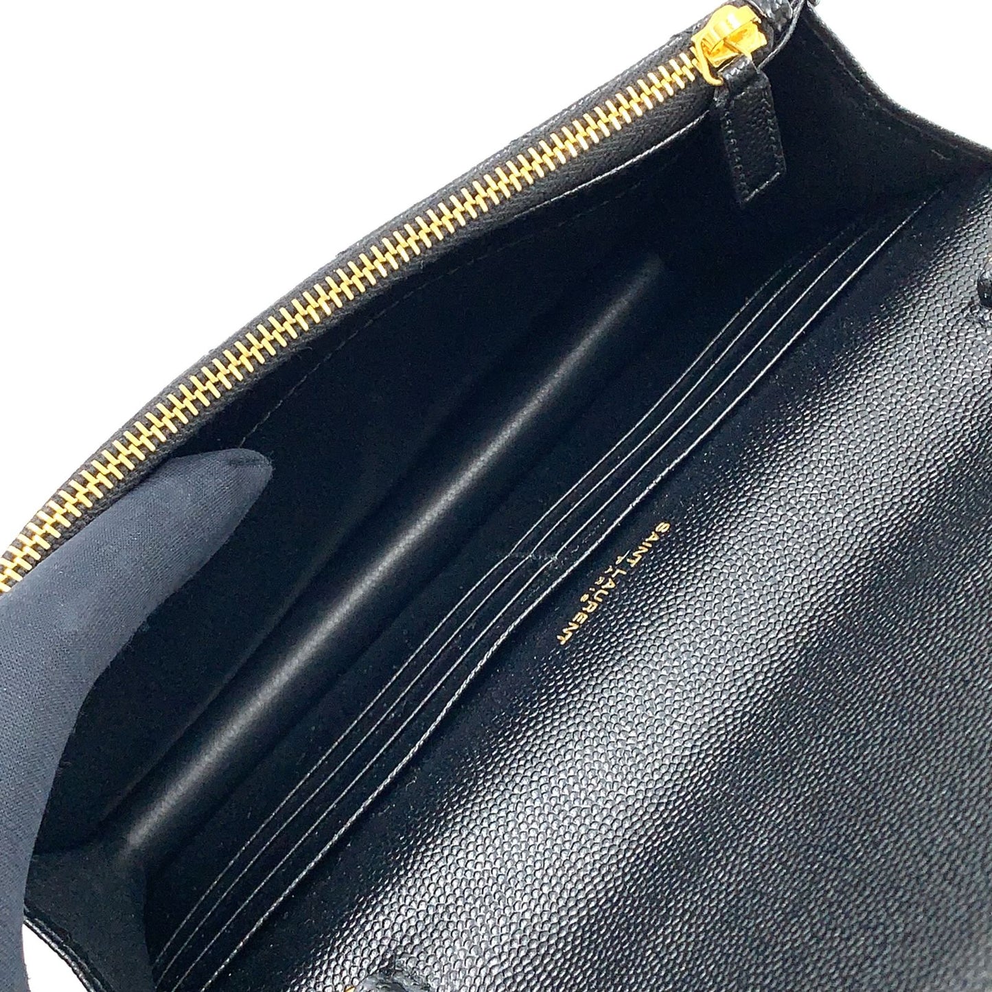 Saint Laurent Paris Cassandra Envelope Chain Wallet Leather Black Shoulder Bag — view 3