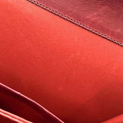 Celine Vintage Leather Bordeaux Shoulder Bag Gold — view 8
