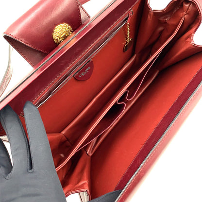 Celine Vintage Leather Bordeaux Shoulder Bag Gold — view 3