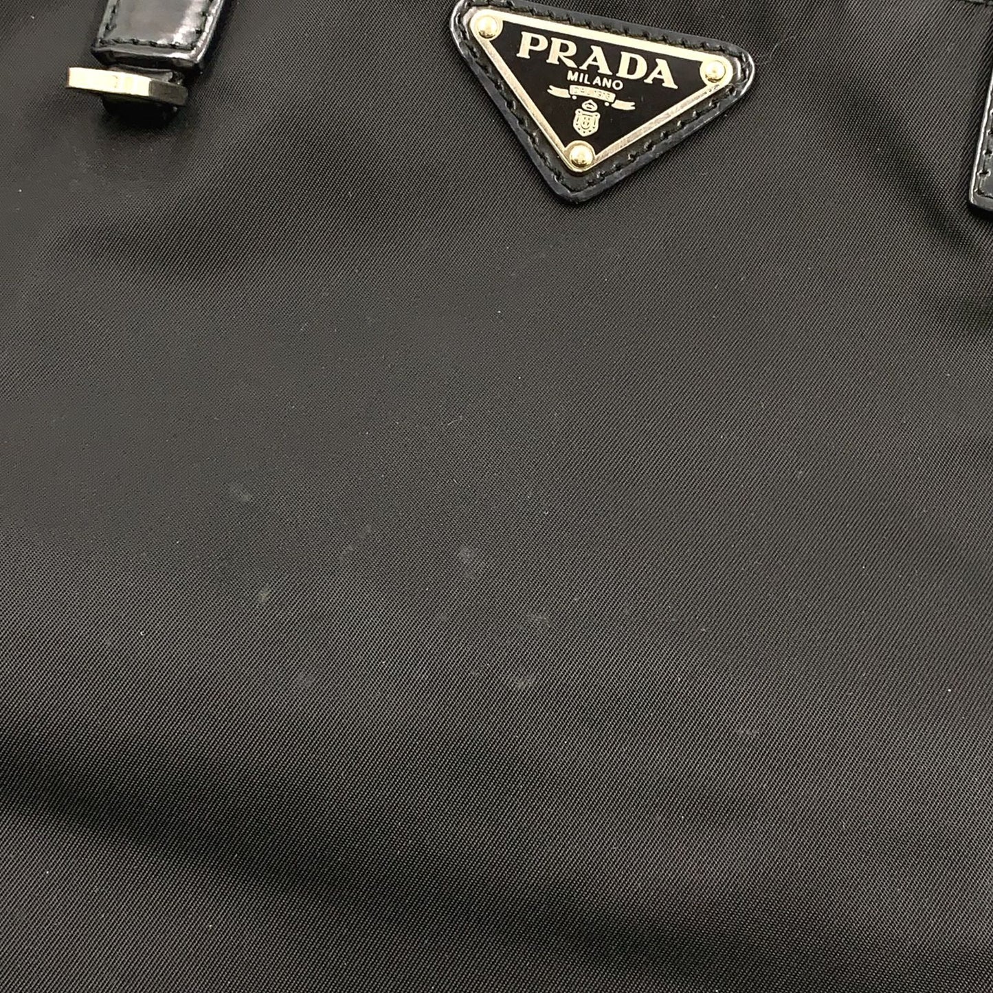 Prada Leather Nylon Black Tote Silver — view 7