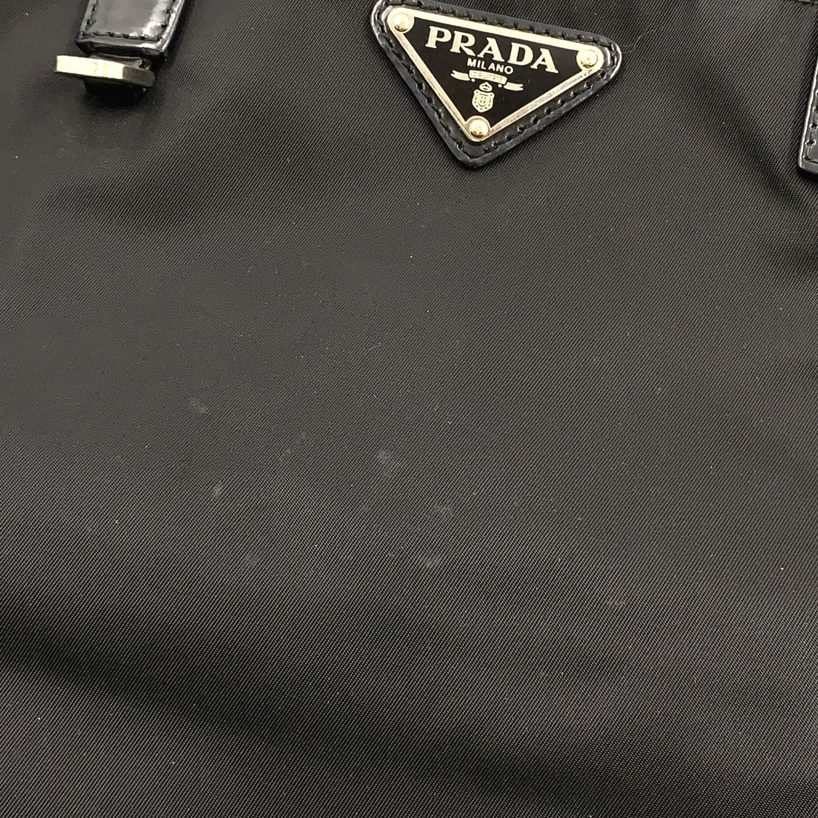 Prada Leather Nylon Black Tote Silver — view 7