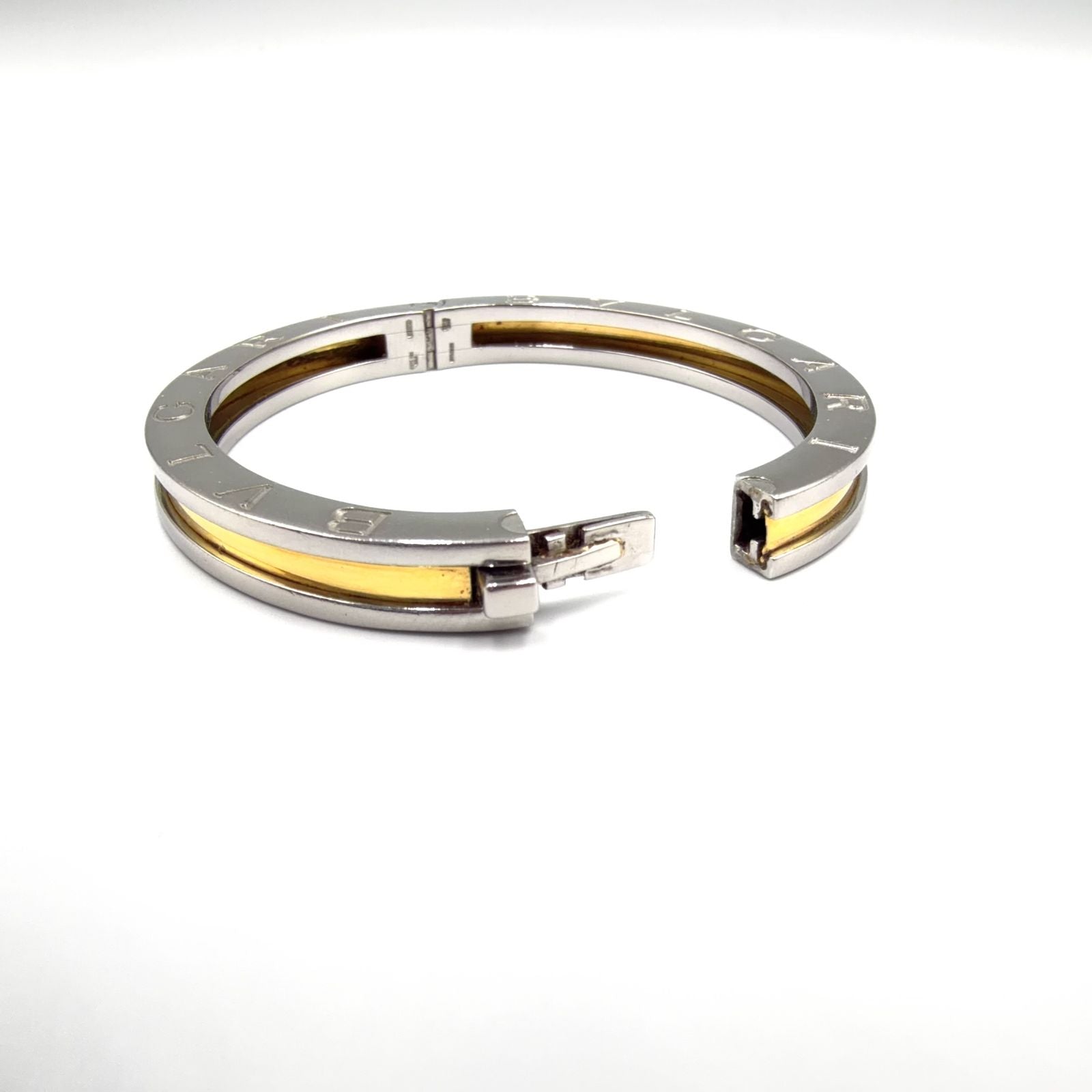 Bvlgari B-zero One Yellow Gold Silver Bangle Bracelet — view 7
