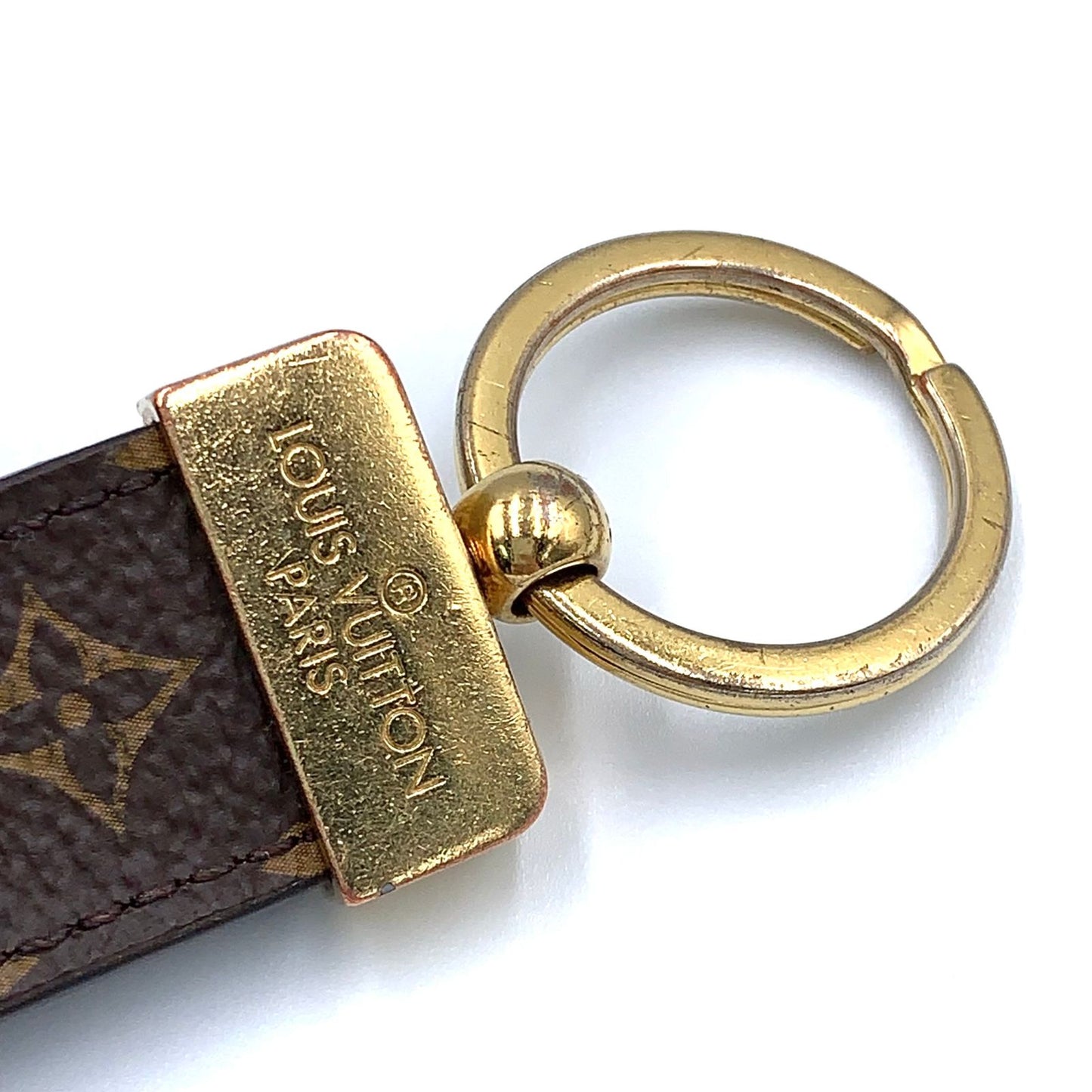 Louis Vuitton Monogram Porte Cles Dragonne Brown Charm Gold — view 6
