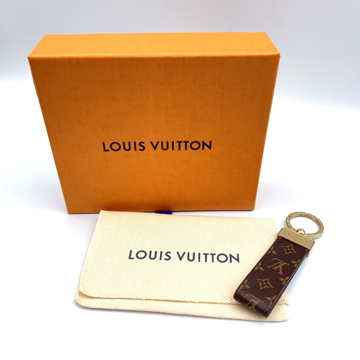 Louis Vuitton Monogram Porte Cles Dragonne Brown Charm Gold — view 8