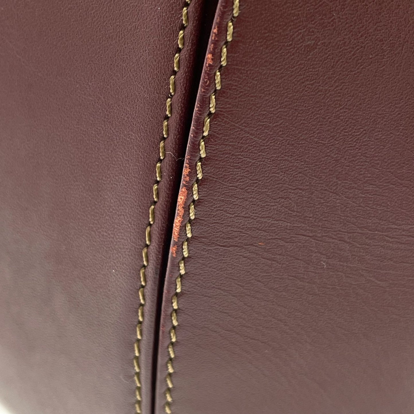 Cartier Must Line Drawstring Leather Bordeaux Shoulder Bag Gold — view 8