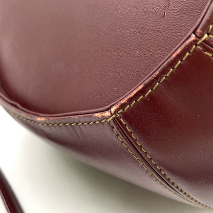 Cartier Must Line Drawstring Leather Bordeaux Shoulder Bag Gold — view 6