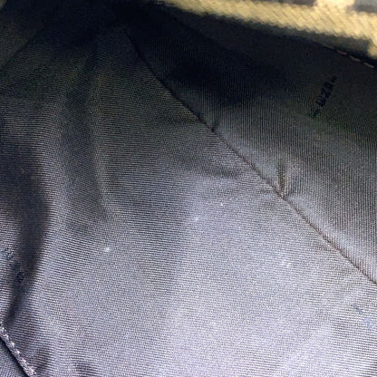 Fendi Zucca Pattern Leather Canvas Khaki Brown Dark Handbag Silver — view 5
