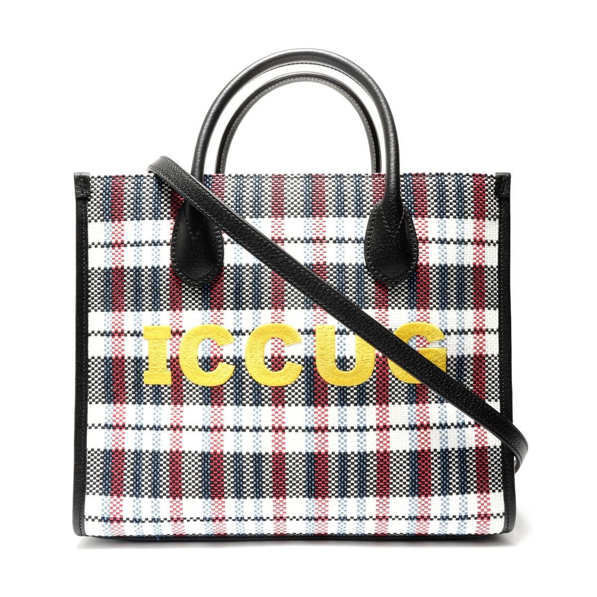 Gucci Handbag Embroidery Nylon Raffia 2-Way