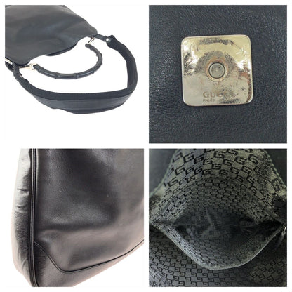 Gucci Bamboo Black Silver Leather 001 2-Way Shoulder Bag — view 6