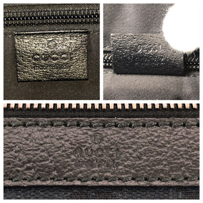 Gucci Black Silver GG Canvas Leather Shoulder Bag — view 4