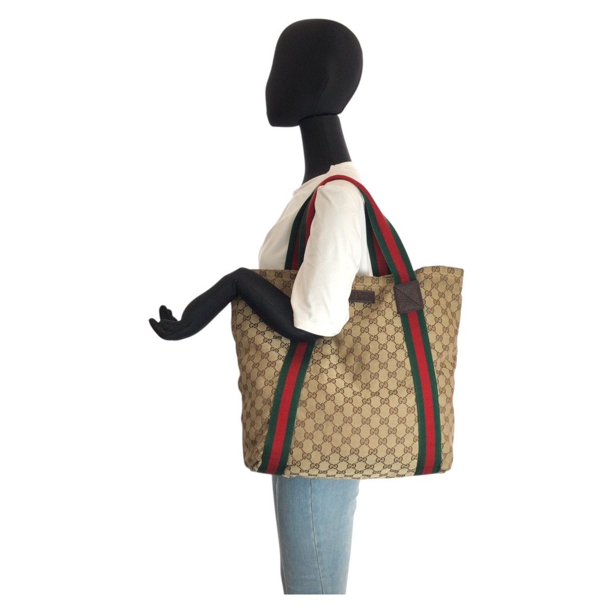 Gucci Sherry Line Beige Brown GG Canvas Tote Shoulder Bag — view 7